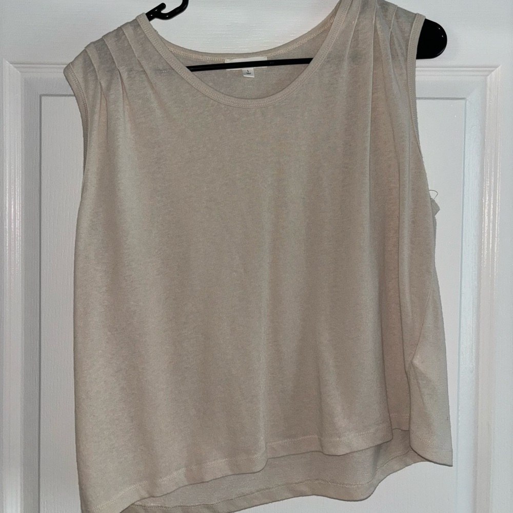 Elegant Cream Sleeveless Top